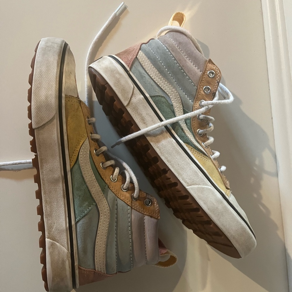Vans Sk8- Hi rainbow blocks shoes